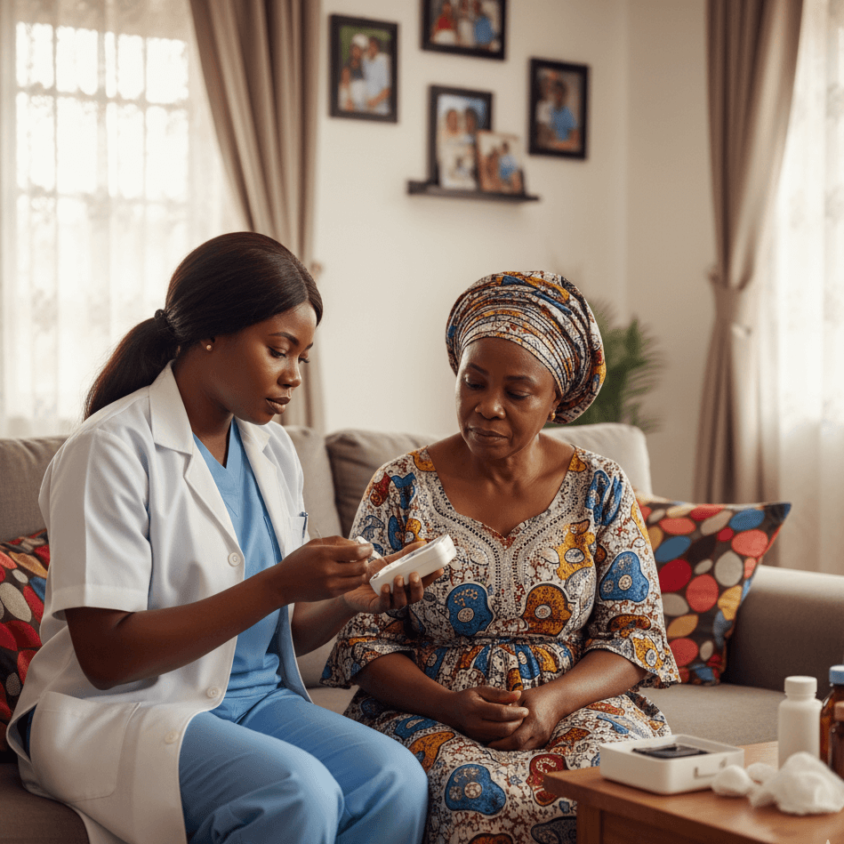 Monitoring Blood Sugar at home has been made easy by Janebass Healthcare, we come to you, making the process simple and convenient.