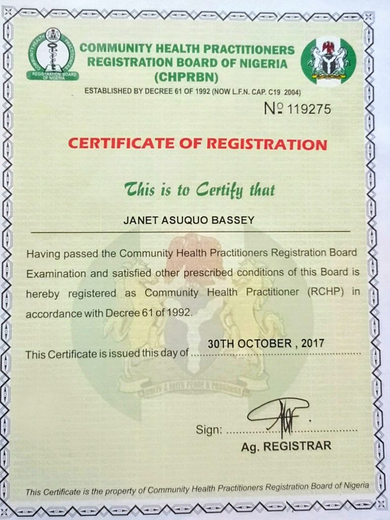 Prove of License by the CHPRBN